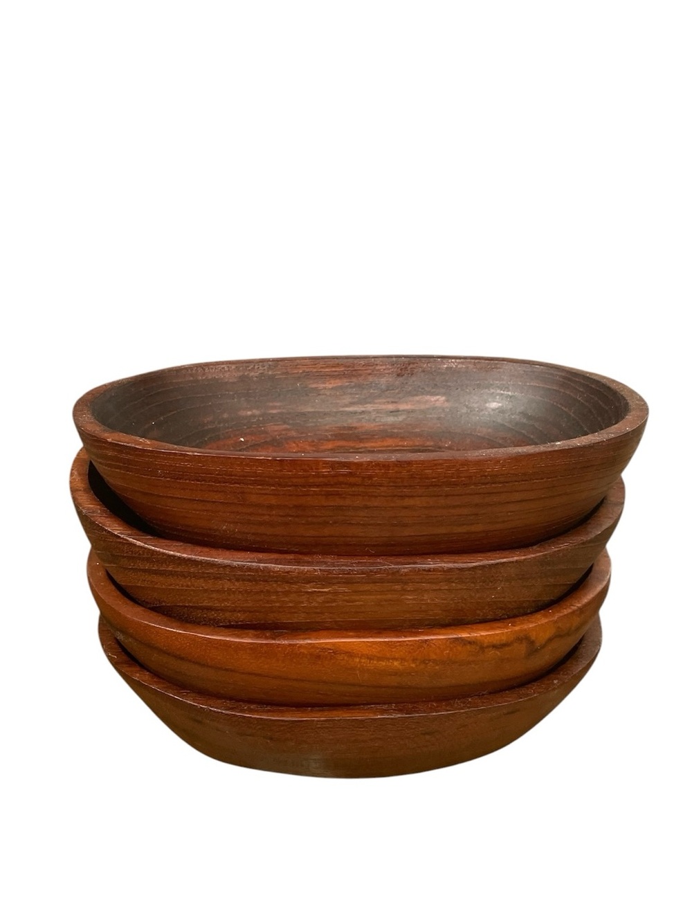 Vintage G&G Original Mid-Century Modern Wooden Salad Bowls - Set of 4